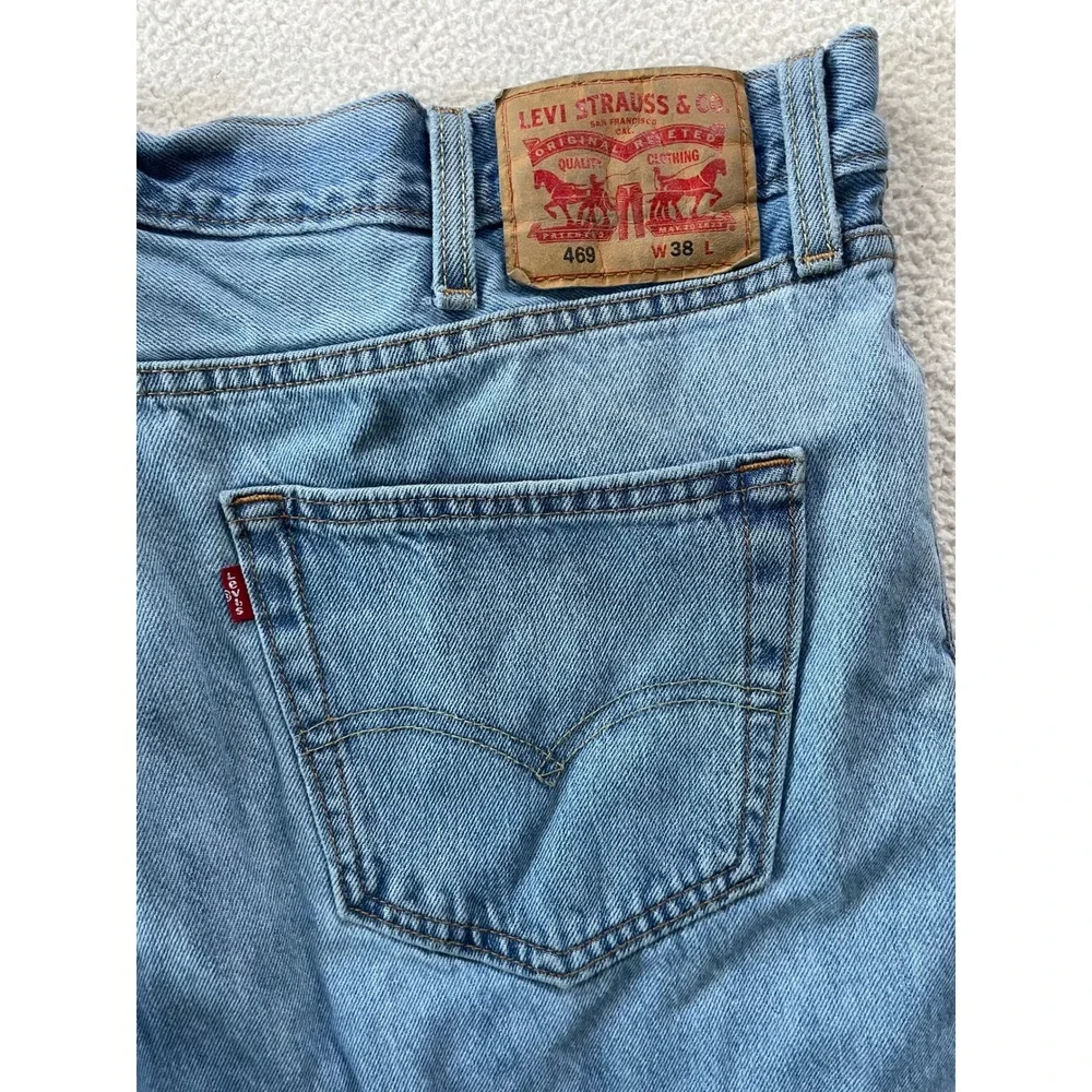 Levi's Mens 38x12 Denim Shorts Light Wash 505 Regular Fit Cotton Blue Jorts
